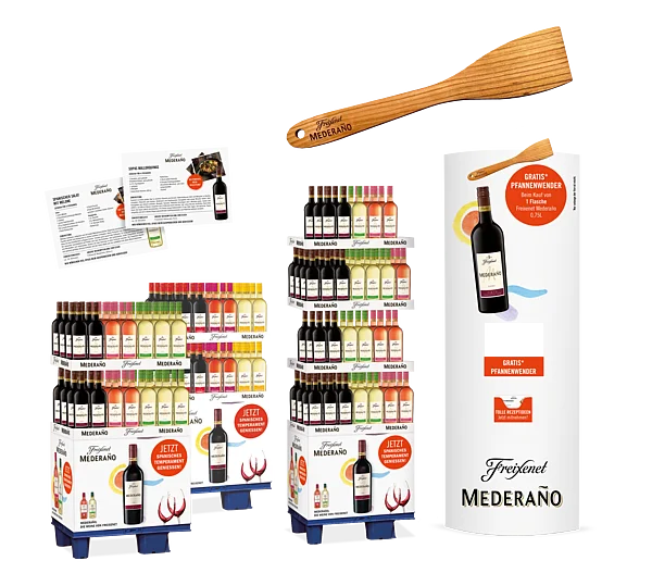 FREIXENET MEDERAÑO BEGEISTERT AM POS MIT PFANNENWENDERN