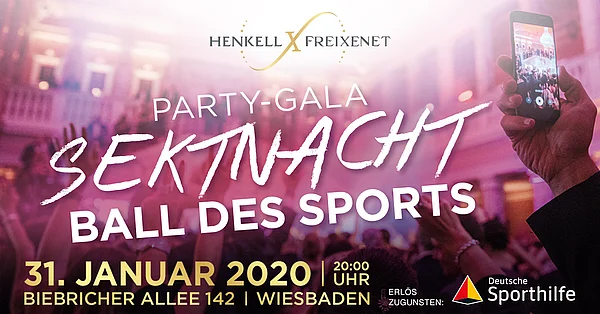 Sektnacht Ball des Sports: 10.000€ für die Deutsche Sporthilfe